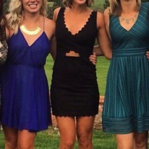 Scalloped bodycon black dress TOPSHOP